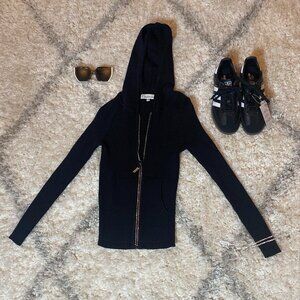 Rare vintage black belldini rhinestone zip up